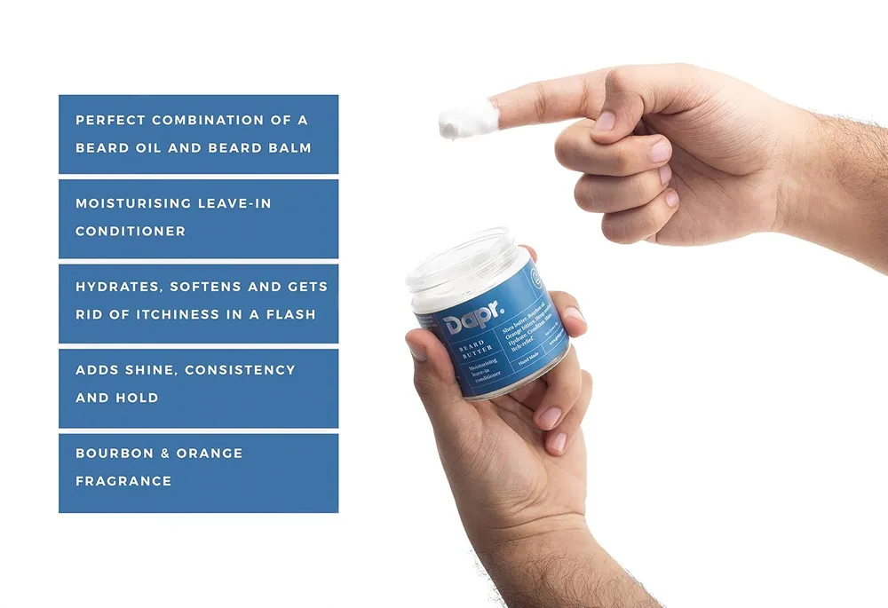 Dapr. Beard Butter (100 grams) |Hydrating and Nourishing with Shea Butter, Bourbon Oil, Orange Bitters & Hemp Seed oil for Softer & Smoother Beard|