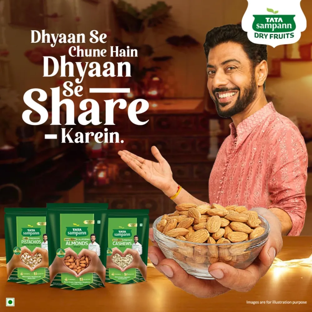 Tata Sampann Pure California Almonds/Badam Whole, 500g, Real Nuts, High in Fiber, Badam Giri, Rich in Protein, Magnesium, Phosphorus and Dietary Fibre, Nuts & Dry Fruits