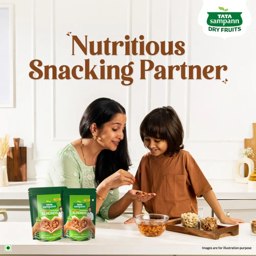Tata Sampann Pure California Almonds/Badam Whole, 500g, Real Nuts, High in Fiber, Badam Giri, Rich in Protein, Magnesium, Phosphorus and Dietary Fibre, Nuts & Dry Fruits