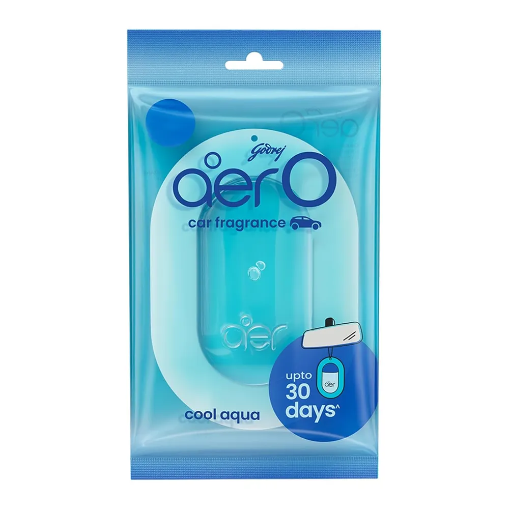 Godrej aer O Hanging Car Air Freshener Gel | Car Accessories | Cool Aqua (7.5G)