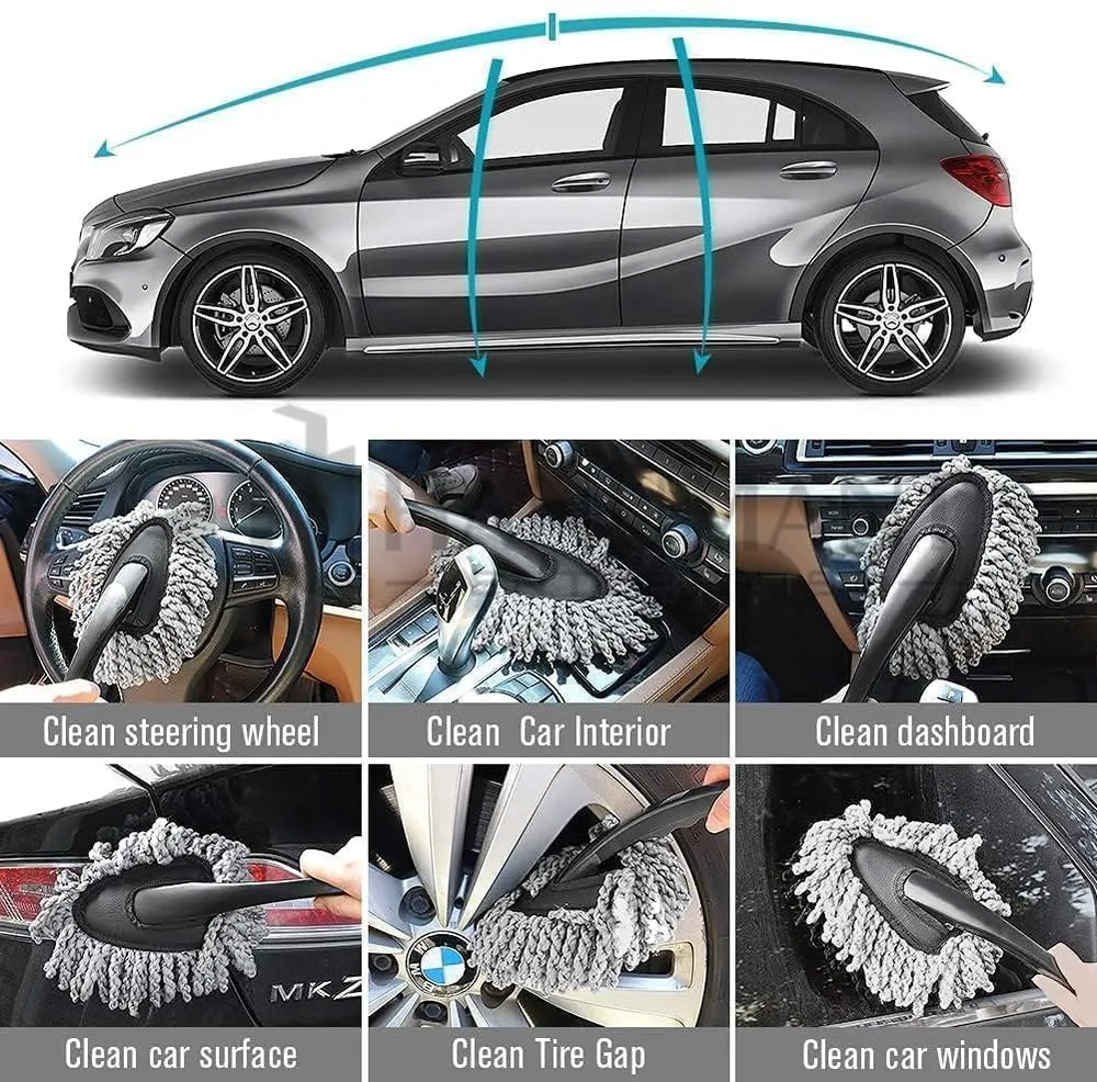 Verivue Mirrors 7 PCS Car Cleaning Kit with 3-in-1 Mini Vacuum Cleaner, Microfiber Cloth,Big Duster,Car Cleaning Sprey,Wheel Brush,AC Vent Brush&Interior Dust Brush,for velar,Truck