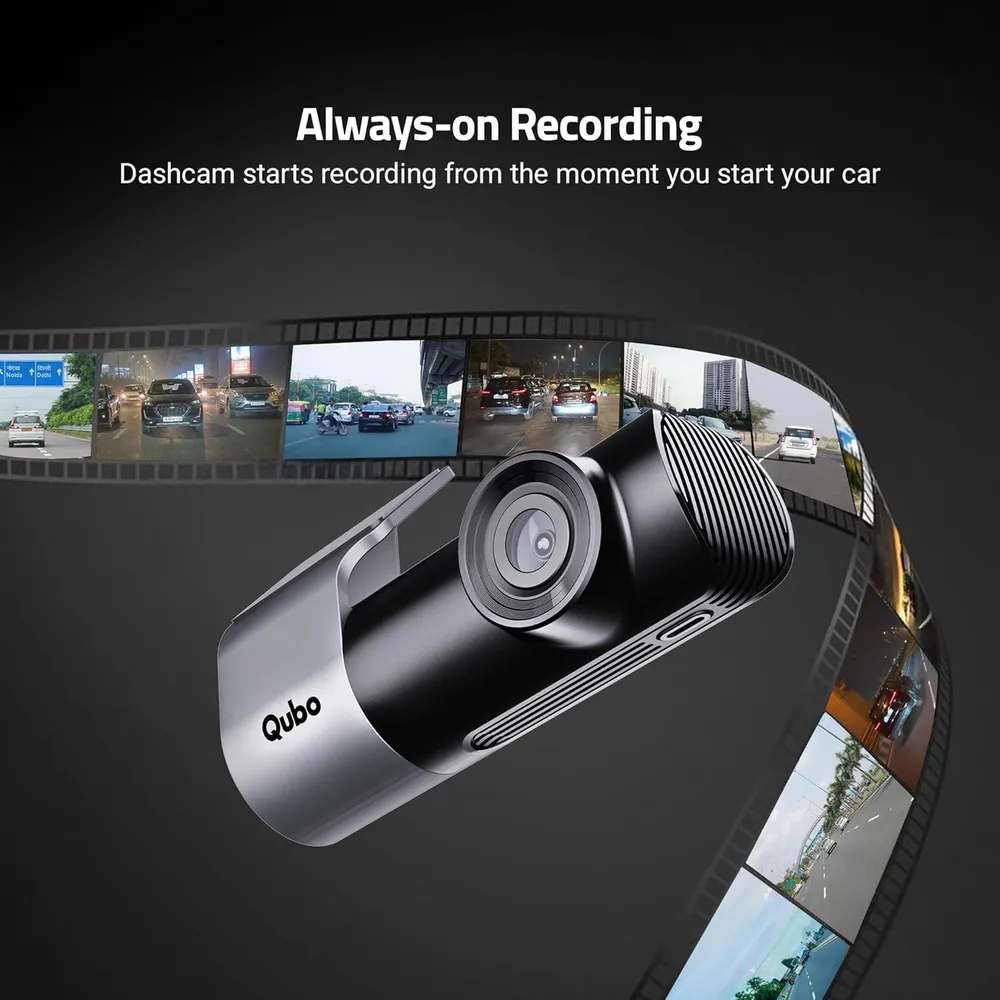 Qubo Car Dashcam [New Launch] Pro 2K Front + Rear by Hero Group | Dual Channel Dash Cam | Wide Angle View | G-Sensor | Wi-Fi | Emergency Recording | Supports Up to 1 TB SD Card