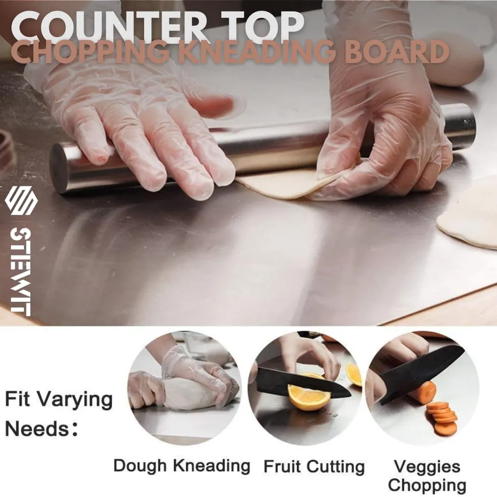 Stewit® Large Stainless Steel Cutting Board for Kitchen,Chopping Board for Meat, Vegetables & Fruit, Extra Large Heavy Duty Countertop Surface, Easy to Clean & Durable