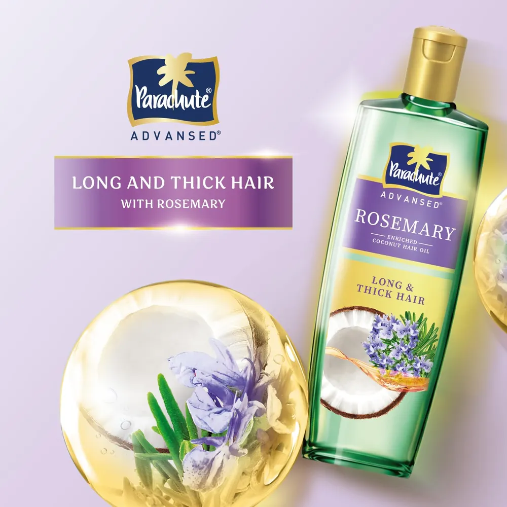 Parachute Advansed Rosemary-enriched Coconut Hair Oil| Rosemary Hair Oil| Superfoods Magic| Long & Thick Hair|300 Ml