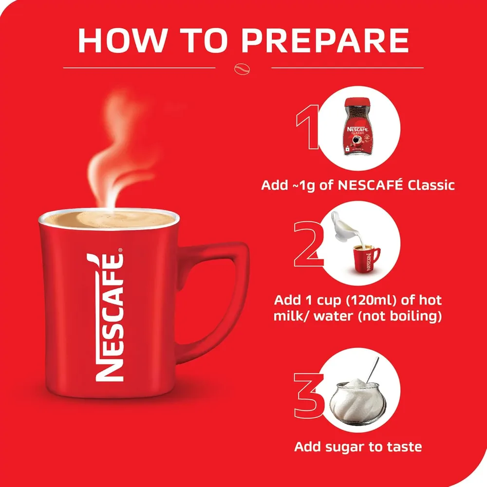 Nescafé Classic Instant Coffee Powder, 90g Jar