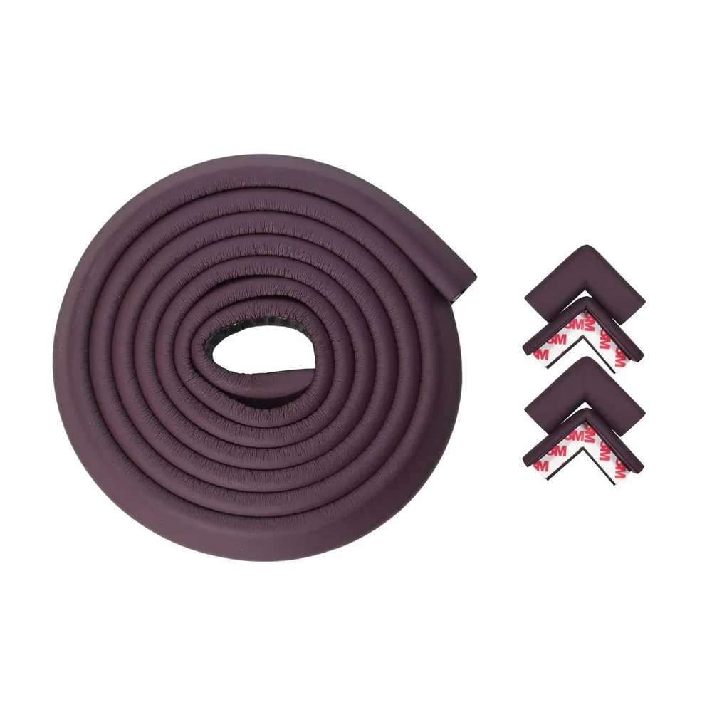 BabySafeHouse 6.5ft Pre-Taped Edge Guard & 4 Corner Protector, Brown