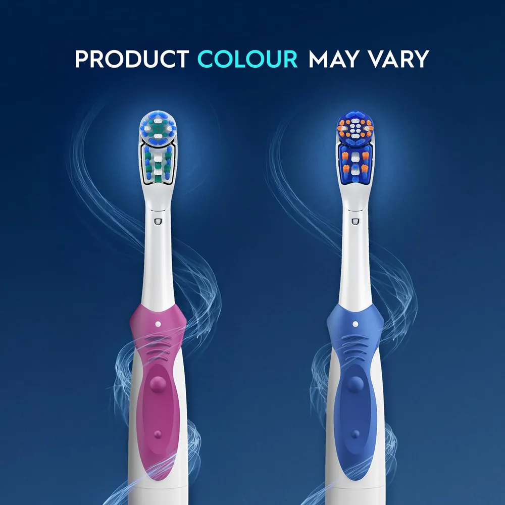 Oral B Cross Action AA Battery Electric Toothbrush for Adults, 90 Day Battery, 2 Year Warranty by Oral-B, IPX7 Water Resistant, Soft Crisscross Bristles (Blue, 1)