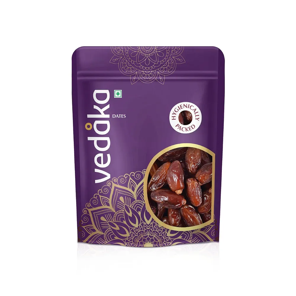 Amazon Brand - Vedaka Fresh Dates | 500 g | Khajur Dry Fruit | Naturally Packed with Nutrients | Healthy Snack | No Added Preservatives Or Additives | Hygienically Packed