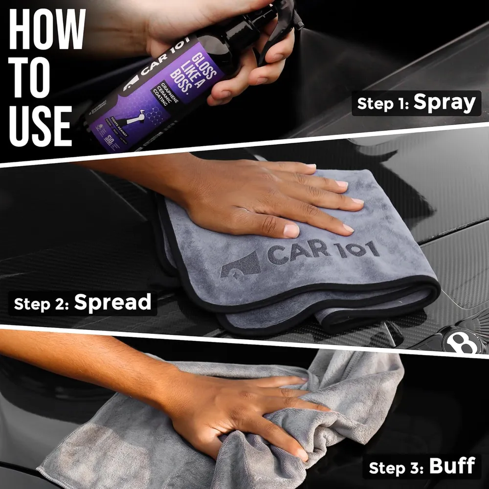 CAR101 Graphene Coating Spray - 300ml | Ceramic + Hydrophobic Finish | Advanced UV Protection | Extreme Gloss | Easy DIY Application | For Cars & Bikes,Multicolor