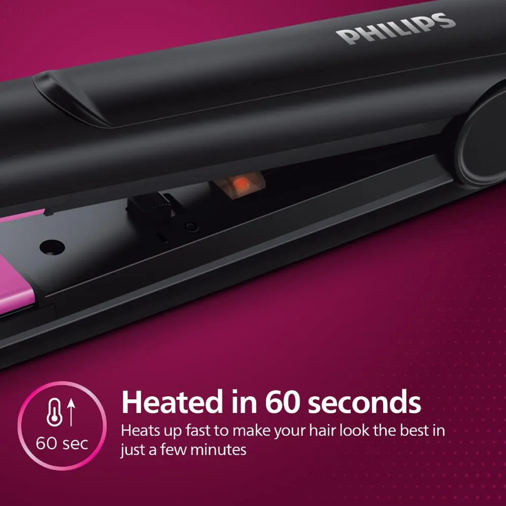 Philips India's No.1 Hair Styling Brand Selfie Hair Straightener, Minimized Heat Damage,SilkPro Care, Ceramic Plates,Smooth Shiny Straight Hair, 210°C Temp, Salon like Result | For Indian Hair, HP8302