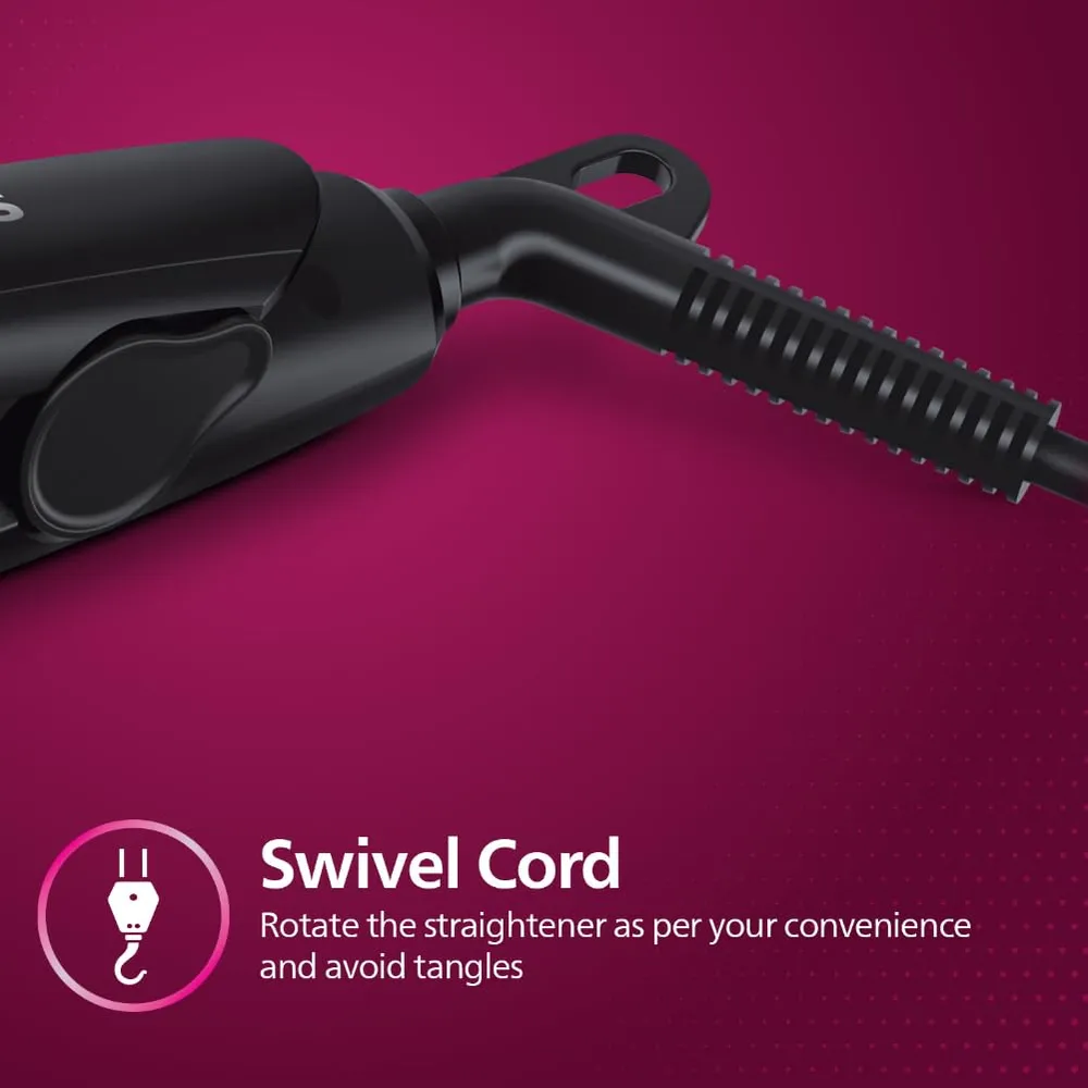 Philips India's No.1 Hair Styling Brand Selfie Hair Straightener, Minimized Heat Damage,SilkPro Care, Ceramic Plates,Smooth Shiny Straight Hair, 210°C Temp, Salon like Result | For Indian Hair, HP8302