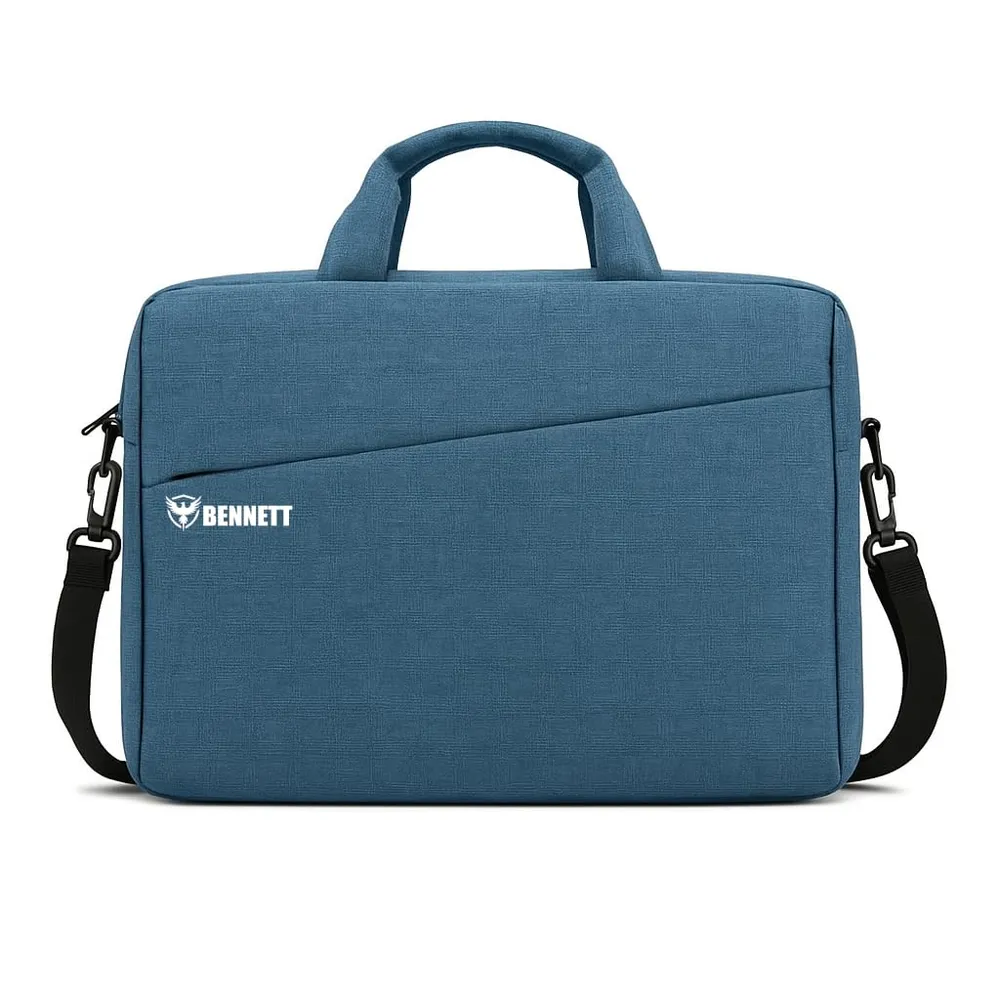 Bennett™ Mystic Formal Business Briefcase Bag Crossbody Messenger College Bags for Men Women MacBook INoteBook ITablet Laptop Upto 15.6 Inch | Handbags with Shoulder Straps (Blue) 6 Months Warranty