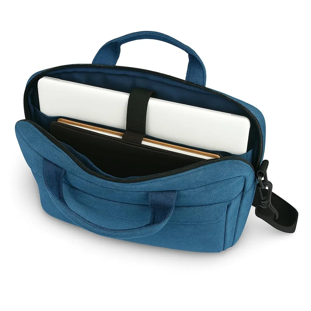Bennett™ Mystic Formal Business Briefcase Bag Crossbody Messenger College Bags for Men Women MacBook INoteBook ITablet Laptop Upto 15.6 Inch | Handbags with Shoulder Straps (Blue) 6 Months Warranty