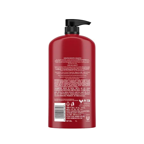 Tresemme Keratin Smooth Shampoo,With Keratin And Argan Oil For Smoother And Shinier Hair, 1 Ltr