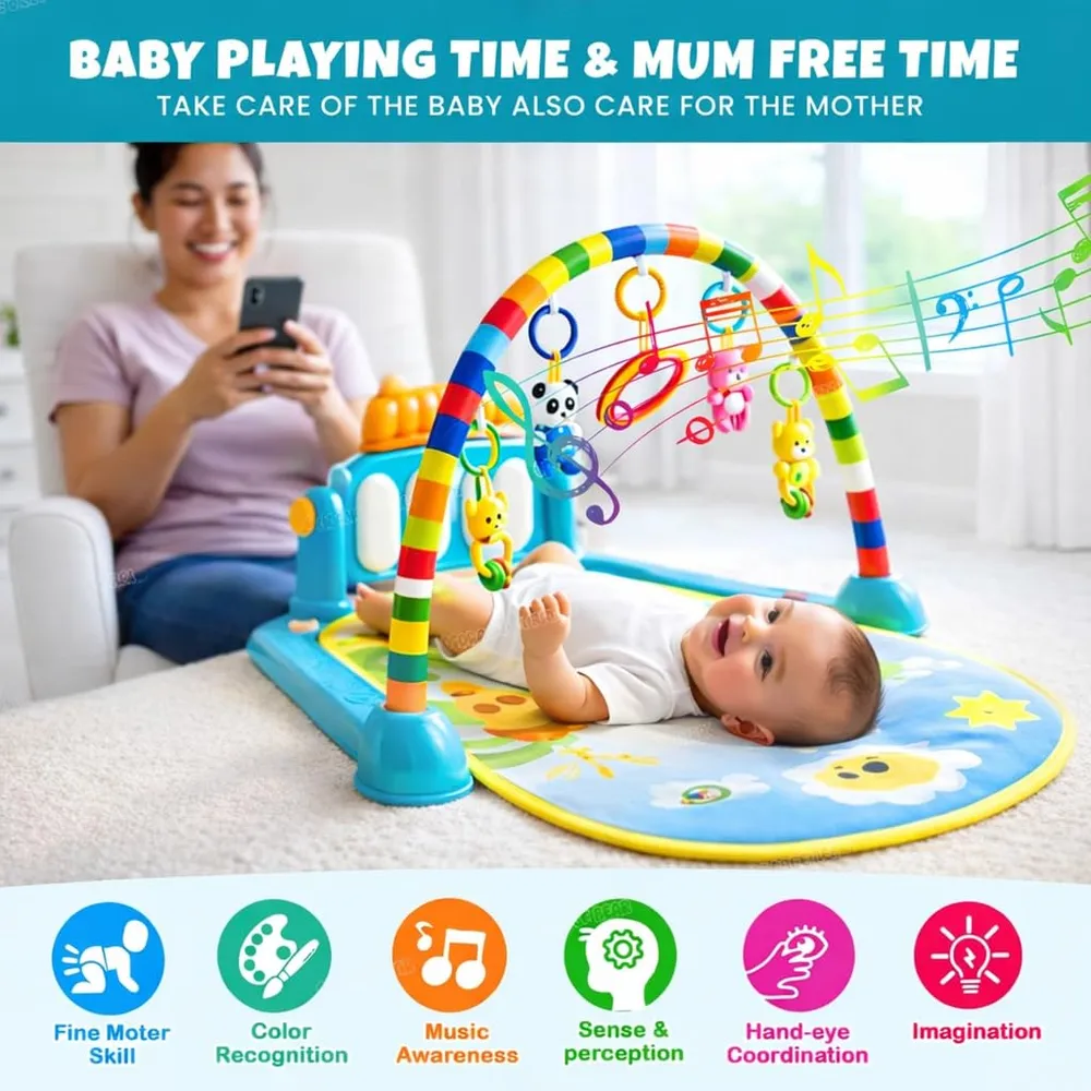 ToysBuddy Kick and Play Multi-Function ABS High Grade Plastic Piano Baby Gym and Fitness Rack Products