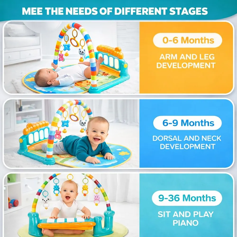 ToysBuddy Kick and Play Multi-Function ABS High Grade Plastic Piano Baby Gym and Fitness Rack Products