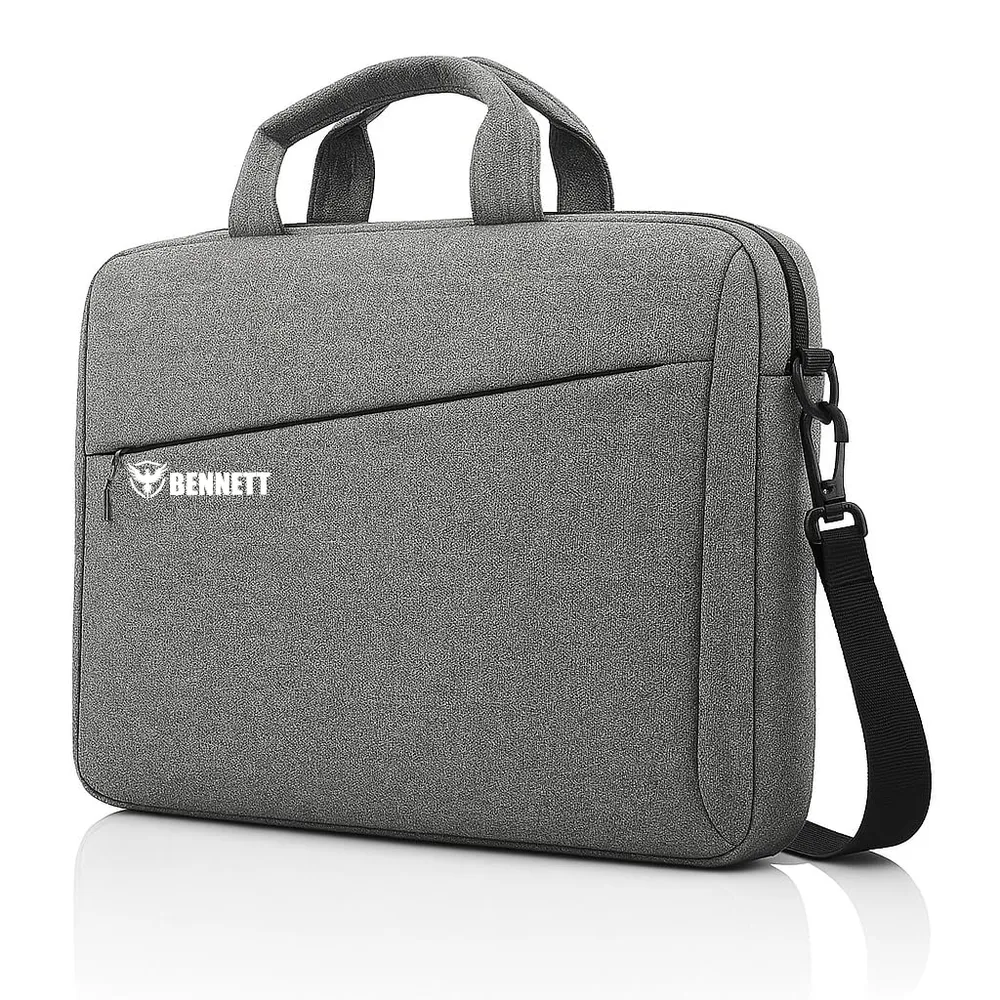 Bennett™ Mystic 15.6 inch (39.6cm) Laptop Briefcase Shoulder Sling Office Business Professional Travel Messenger Bag for Men and Women Water Repellent Formal Executive Bags (Grey) 6 Months Warranty