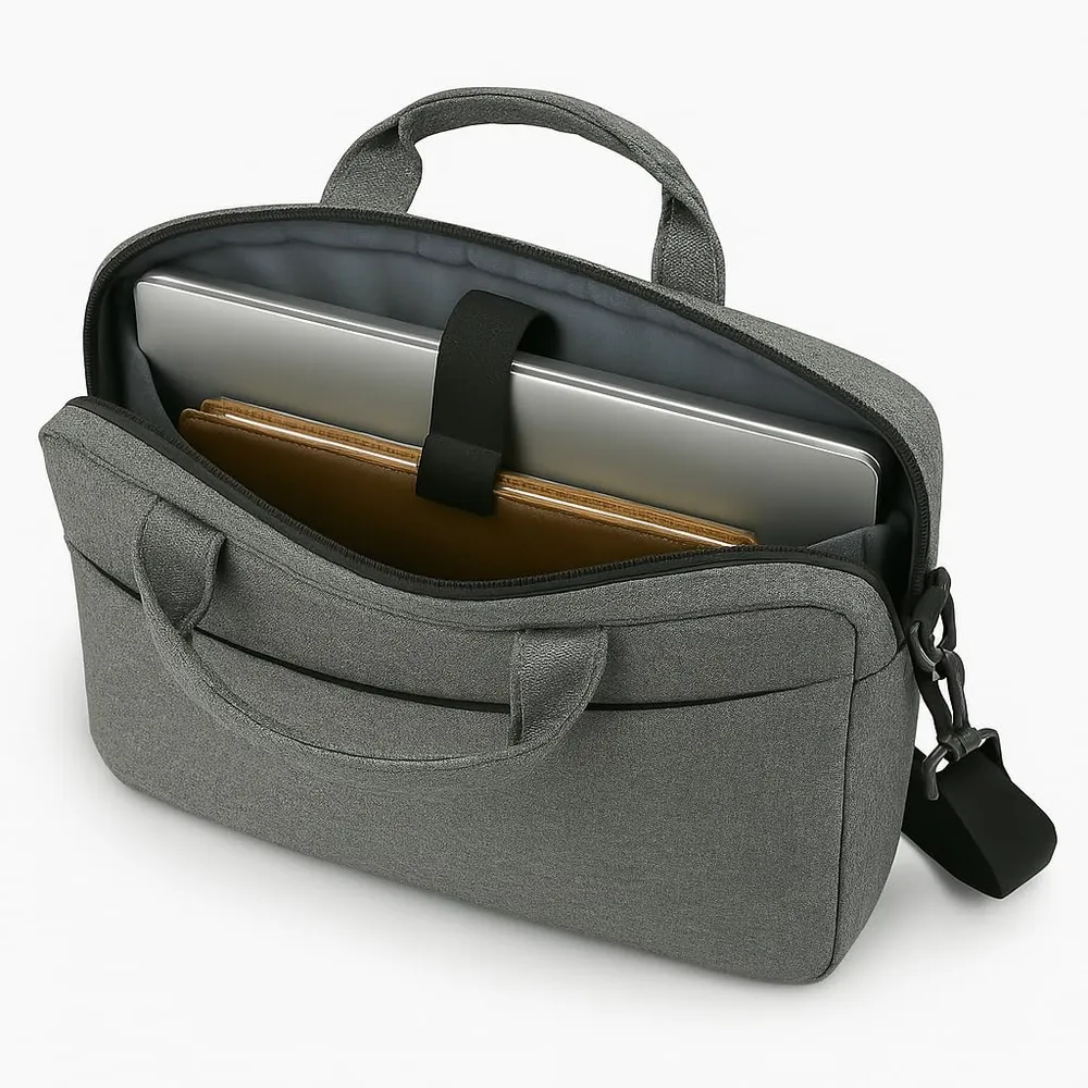 Bennett™ Mystic 15.6 inch (39.6cm) Laptop Briefcase Shoulder Sling Office Business Professional Travel Messenger Bag for Men and Women Water Repellent Formal Executive Bags (Grey) 6 Months Warranty
