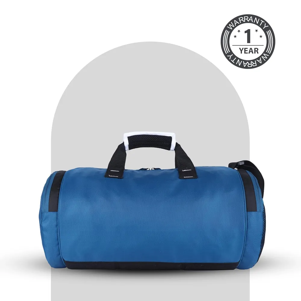Gear Cross Training 9"/29L Large Water Resistant Duffle Bag | Travel Bag | Gym Bag for Men & Women (Moroccan Blue - Black)