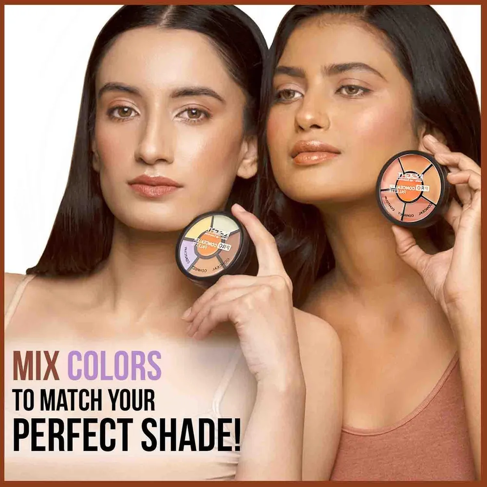 INSIGHT Pro Concealer Palette - Shade Corrector | Makeup Wheel for Face | Satin–Matte Finish | 3-in-1 Conceal, Contour & Correct | Waterproof | Full Coverage | 15gm