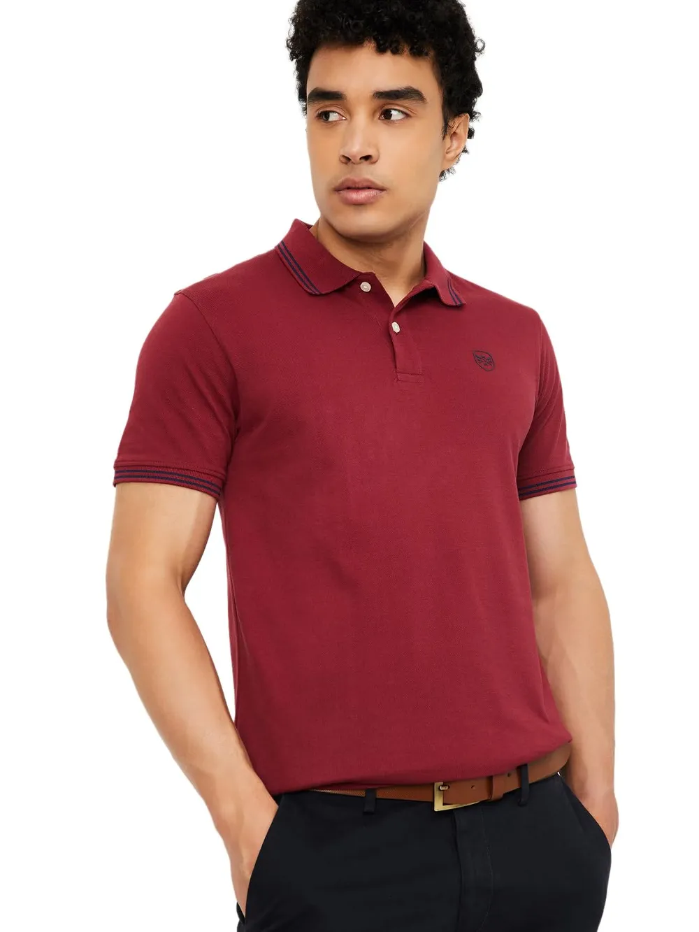 Max Men's Polycotton Half Sleeves Regular Fit Solid Polo T-Shirt