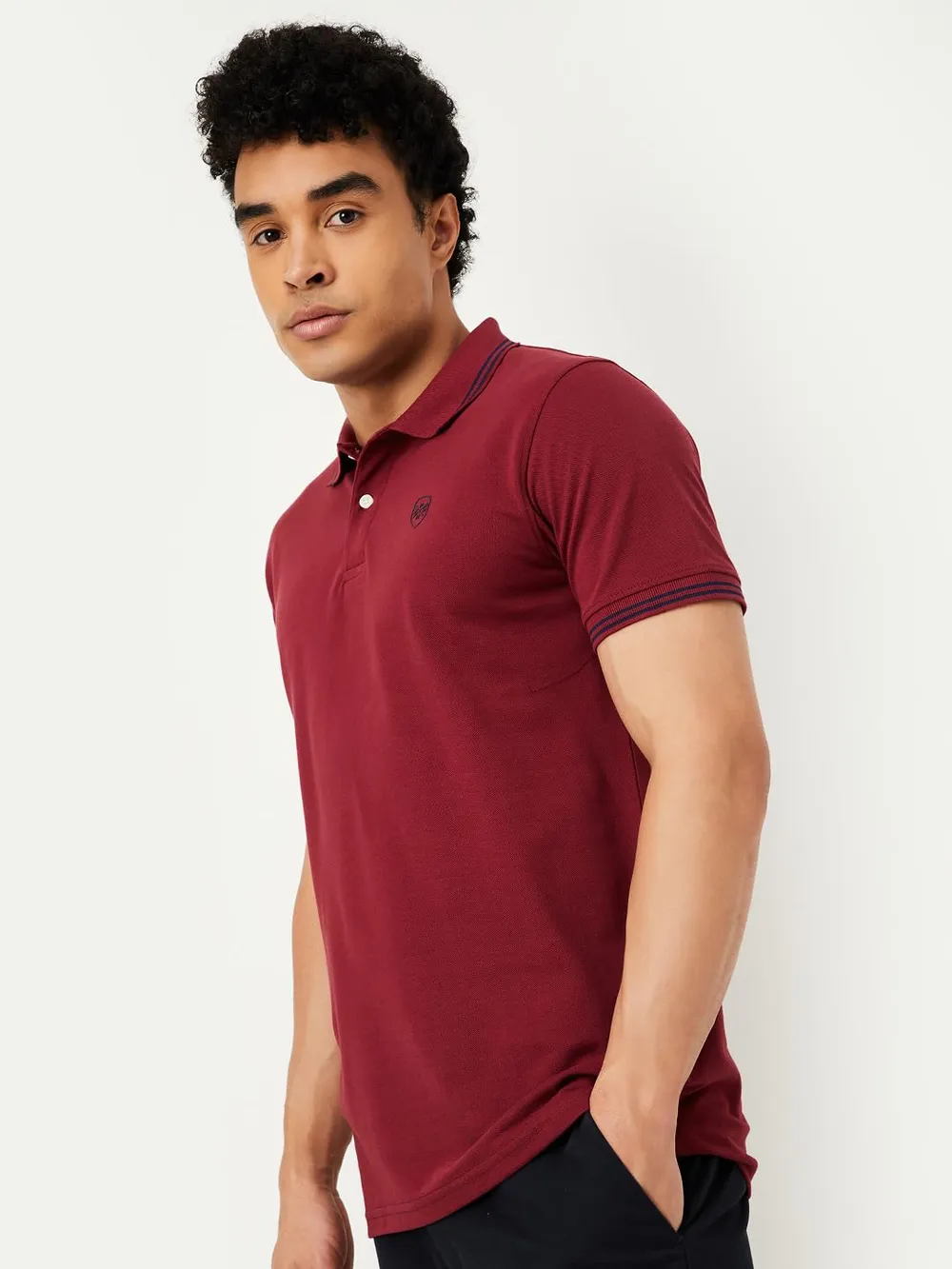 Max Men's Polycotton Half Sleeves Regular Fit Solid Polo T-Shirt