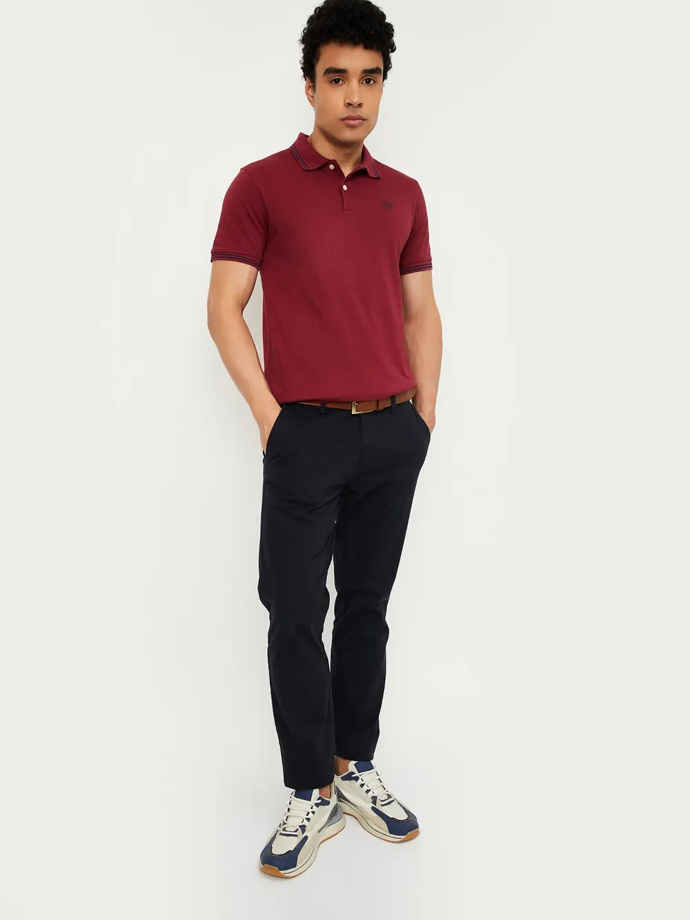 Max Men's Polycotton Half Sleeves Regular Fit Solid Polo T-Shirt