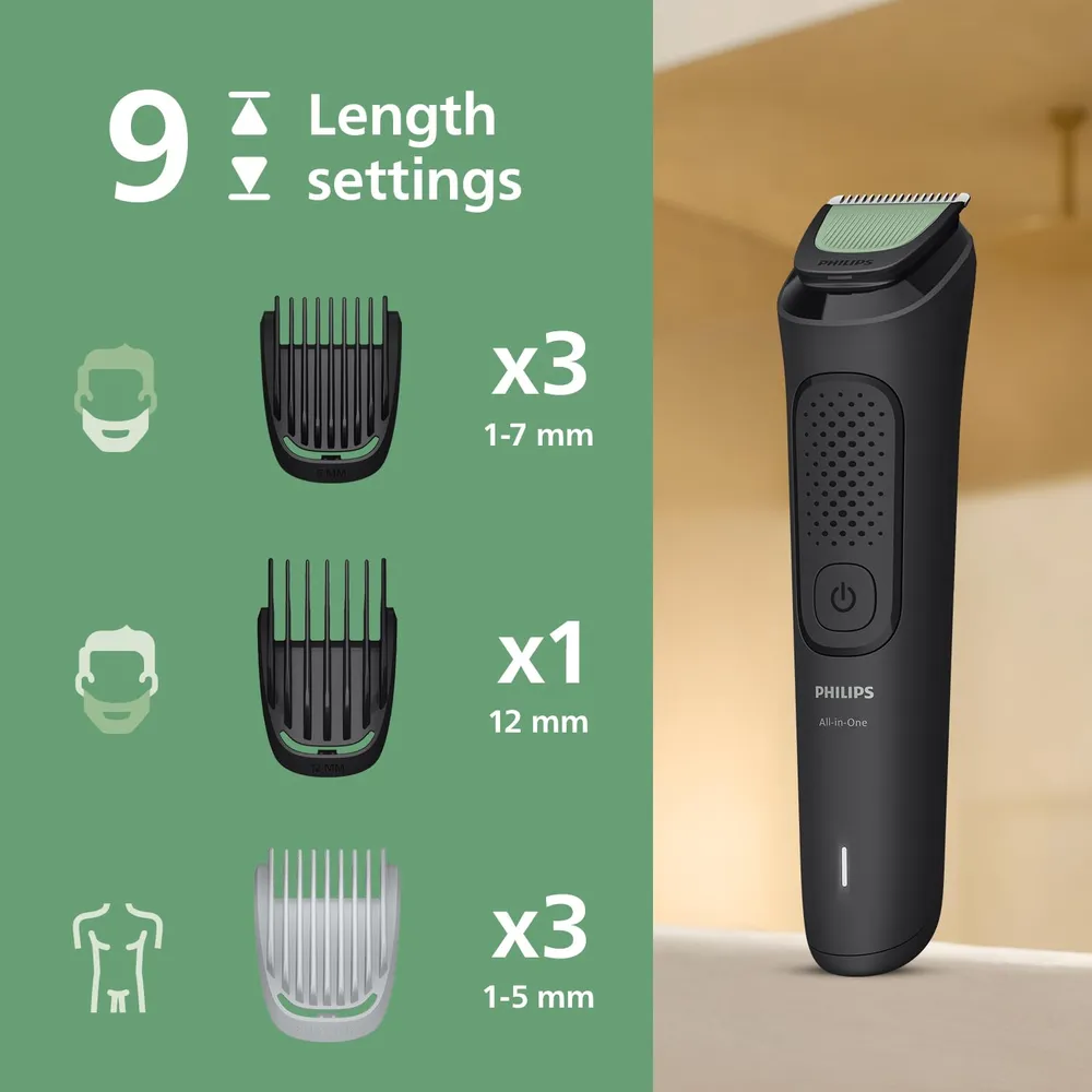 Philips India's No.1 Men's Trimmer* | One stroke beard trimming | All-in-One Grooming Kit- Face, Hair, Body | Ear/Nose attachment | Safe for Sensitive Skin | 60 mins runtime | 5yr warranty* | MG3927
