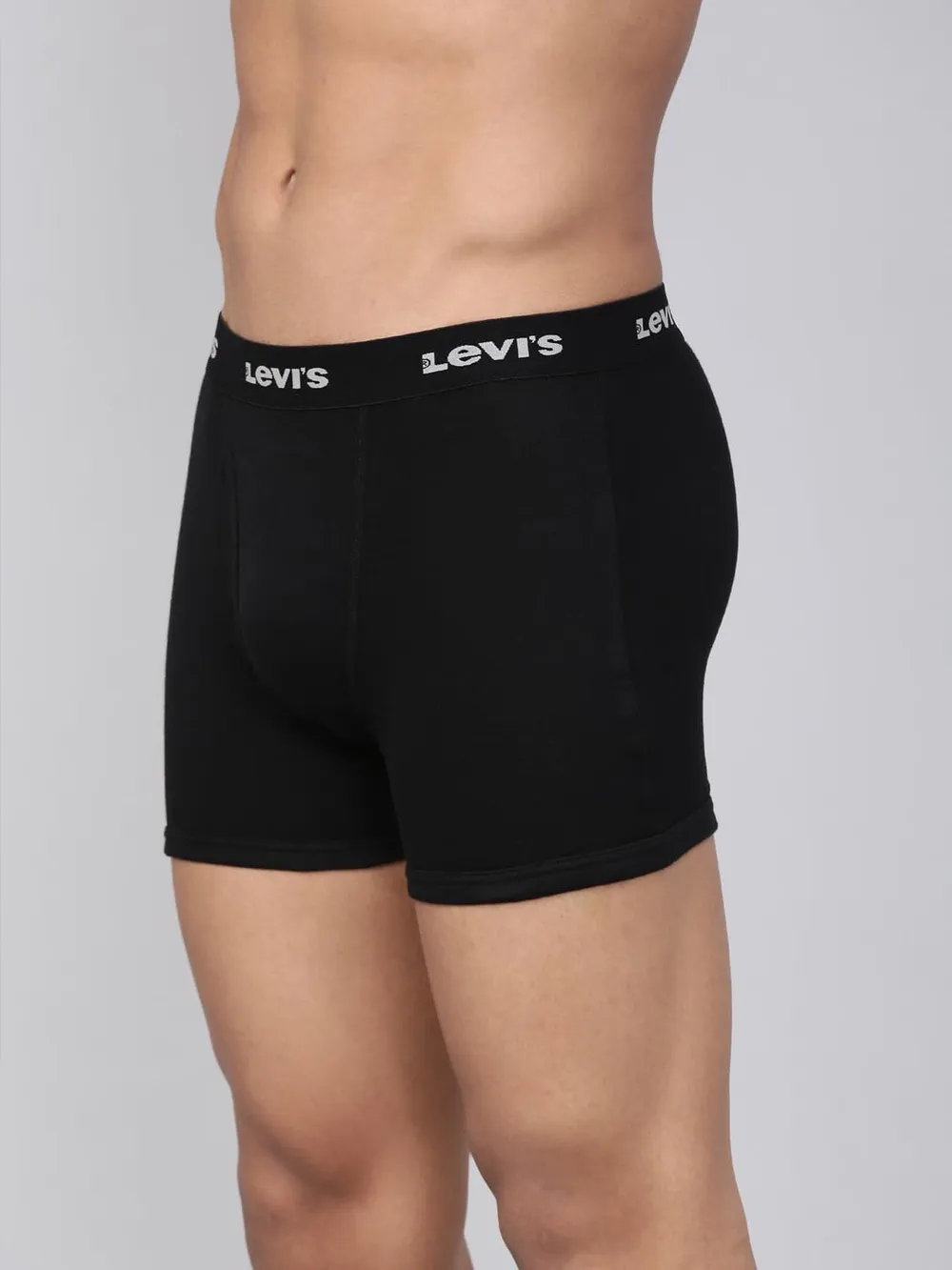 Levi's 001 Classic Boxer Brief for Men | 100% Pure Cotton | Solid | Mid-Rise Men's Underwear | Anti-Roll Waistband | Durable Comfort with Extra Supportive Gusset | Functional Fly | Pack of 2