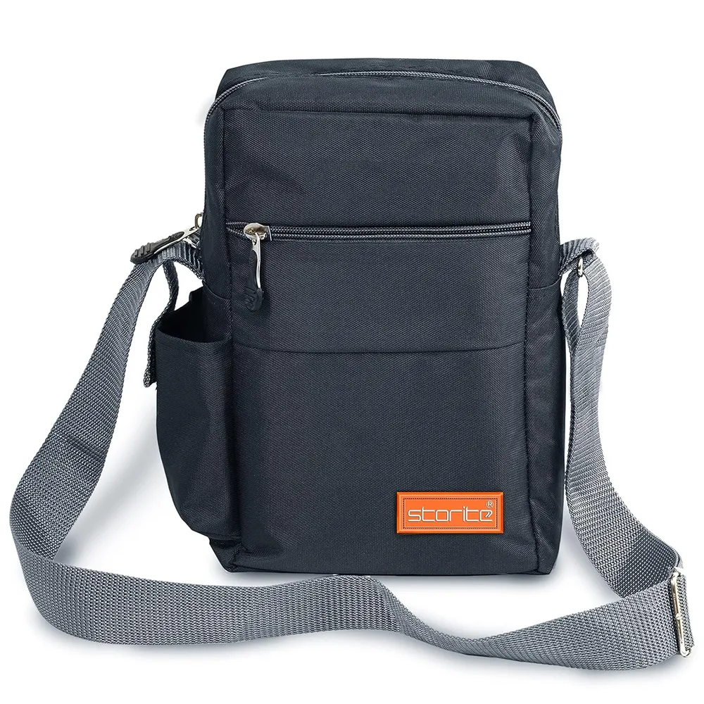 Storite 10 Inch Stylish Padded Mini Sling Crossbody Bag for Men and Women, Small Passport Travel Sling Bag With Water Bottle Pocket