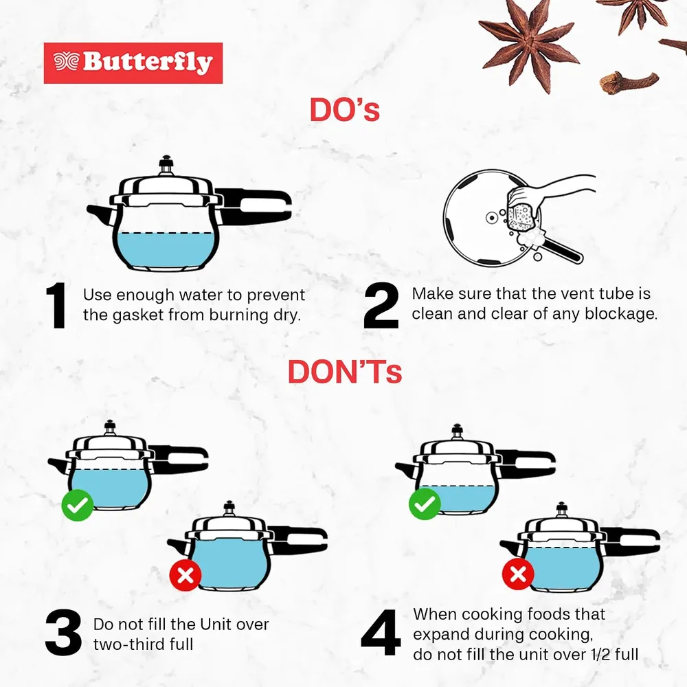 Butterfly Curve 3 Litres Stainless Steel Outer Lid Pressure Cooker | TRIPLY Base | Induction & Gas Stove Compatible | Triple Safety | ISI Certified | 5 Years Manufacturer's Warranty