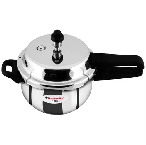Butterfly Curve 3 Litres Stainless Steel Outer Lid Pressure Cooker | TRIPLY Base | Induction & Gas Stove Compatible | Triple Safety | ISI Certified | 5 Years Manufacturer's Warranty