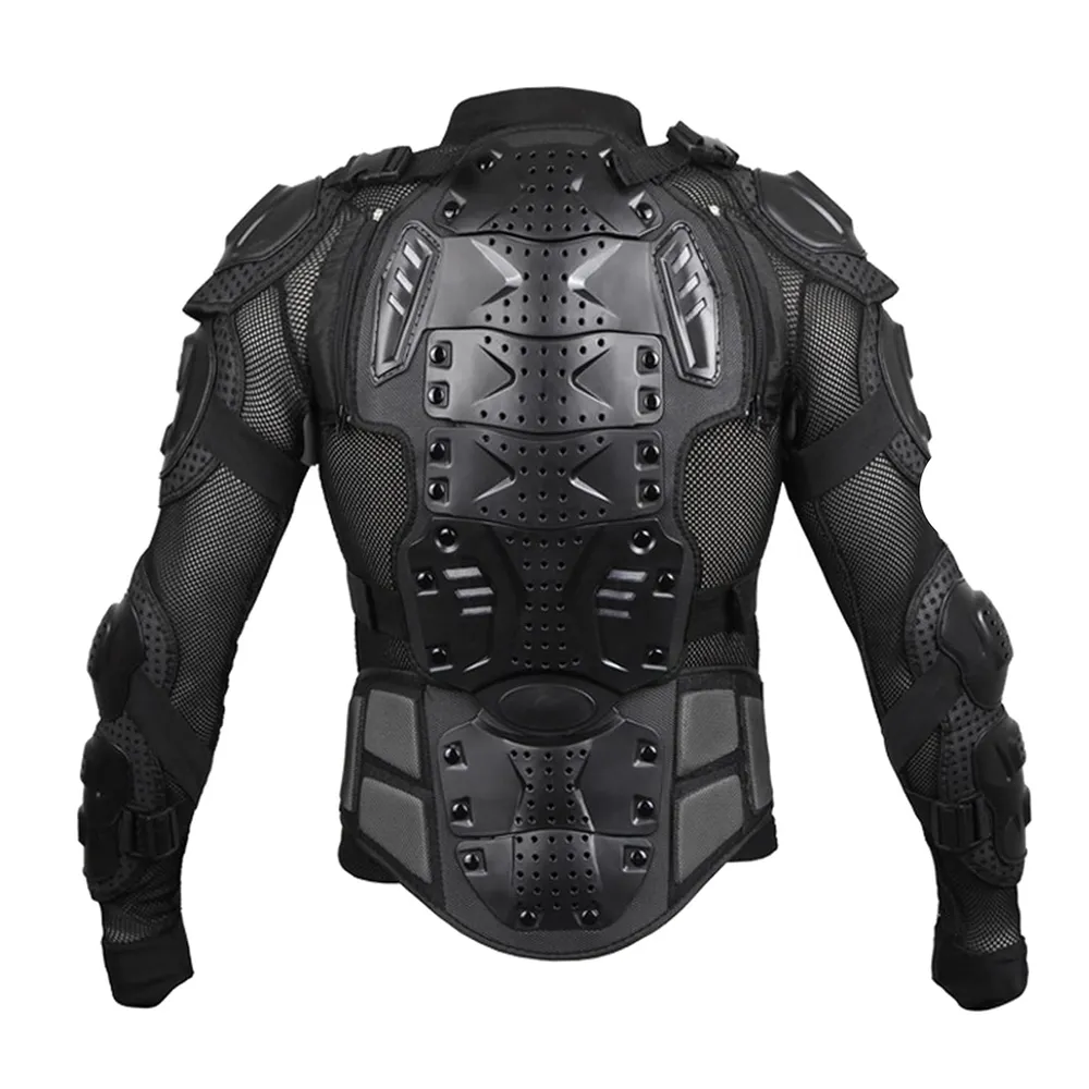 NIKAVI Men Nylon Standard Length Protective Gear Riders Jacket for Motorcycle (Black, M)