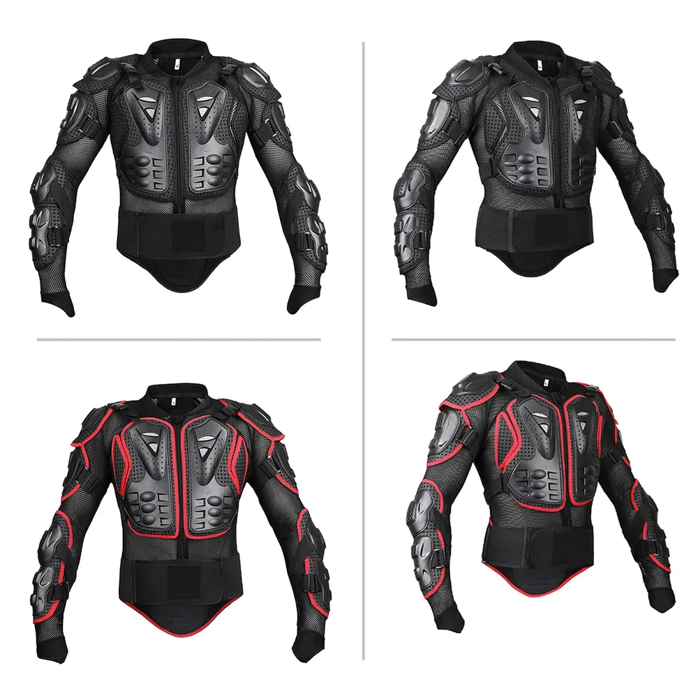 NIKAVI Men Nylon Standard Length Protective Gear Riders Jacket for Motorcycle (Black, M)