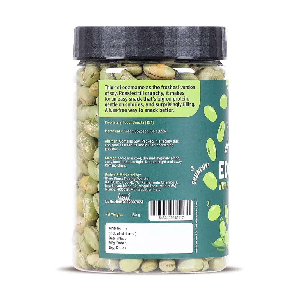 Urban Platter Roasted Salted Edamame, 150g (46% Protein, 14% Fiber, Lightly Salted Young Green Soybeans, Highest Plant Protein Supersnack)
