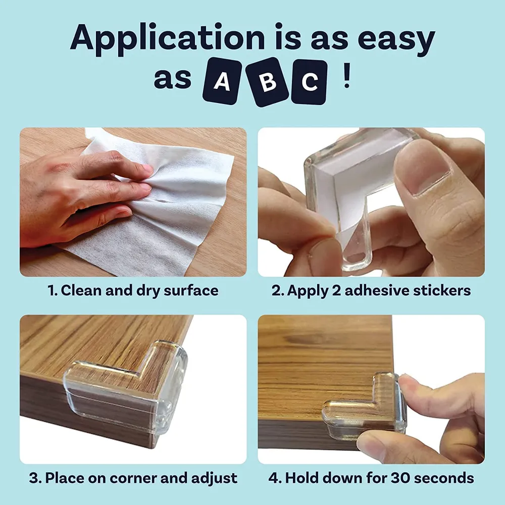 Pack of 12 Silicone Corner Protectors | Baby Proofing Edge & Corner Guards for Sharp Edges, Table, Bed & Furniture | Child Safety Cushion for Baby Proofing