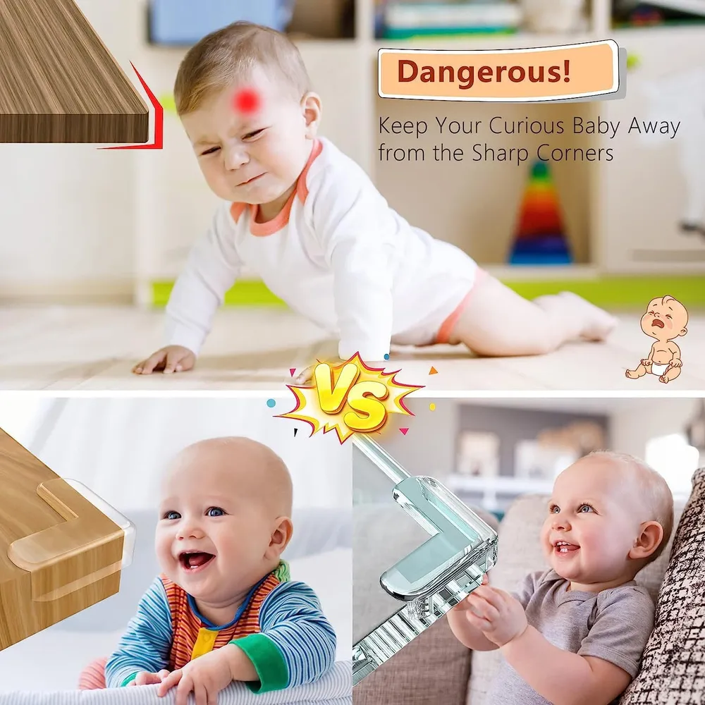 Pack of 12 Silicone Corner Protectors | Baby Proofing Edge & Corner Guards for Sharp Edges, Table, Bed & Furniture | Child Safety Cushion for Baby Proofing