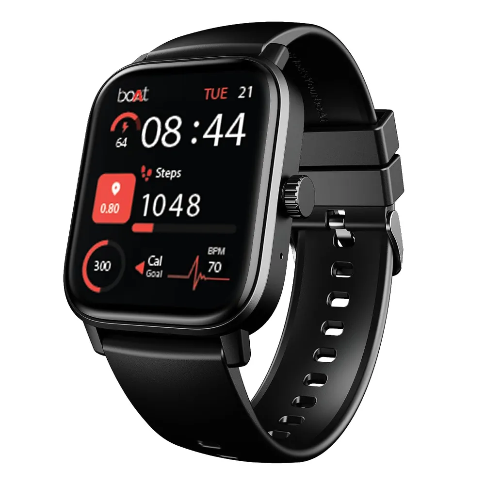 boAt Wave Call 3 Smartwatch 1.83” HD Display with Animated Watch Faces; BT Calling, Functional Crown, Multiple Sports Modes, IP68, HR, SpO2 Monitor, Smart Watches for Men & Women (Bold Black)