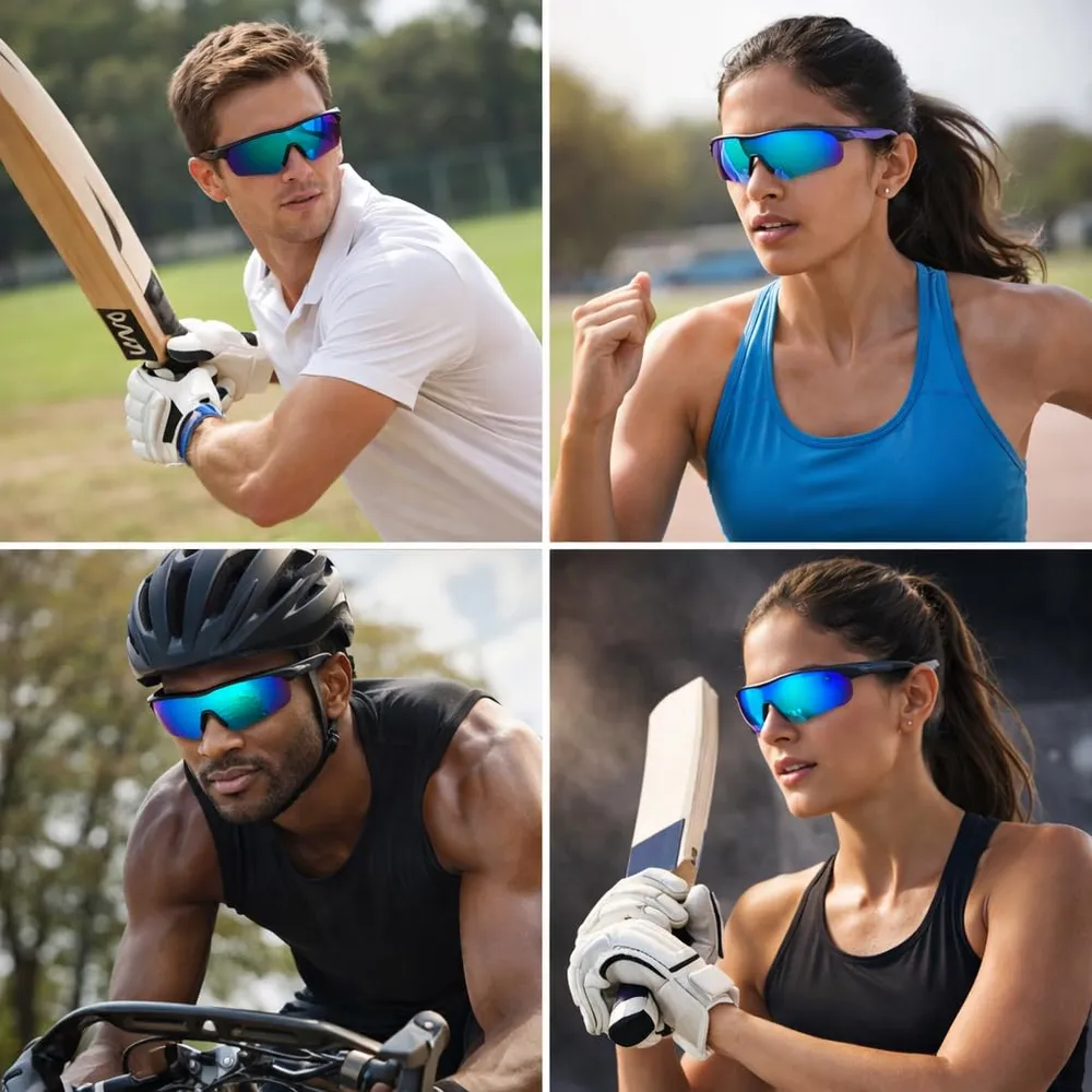 Dervin Non Polarized Oversized Sports Sunglasses for Men Women, Outdoor Cricket Cycling Hiking Fishing Sunglasses
