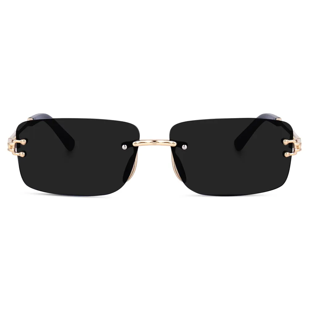 Dervin UV Protected Retro Rectangular Rimless Sunglasses for Men and Women