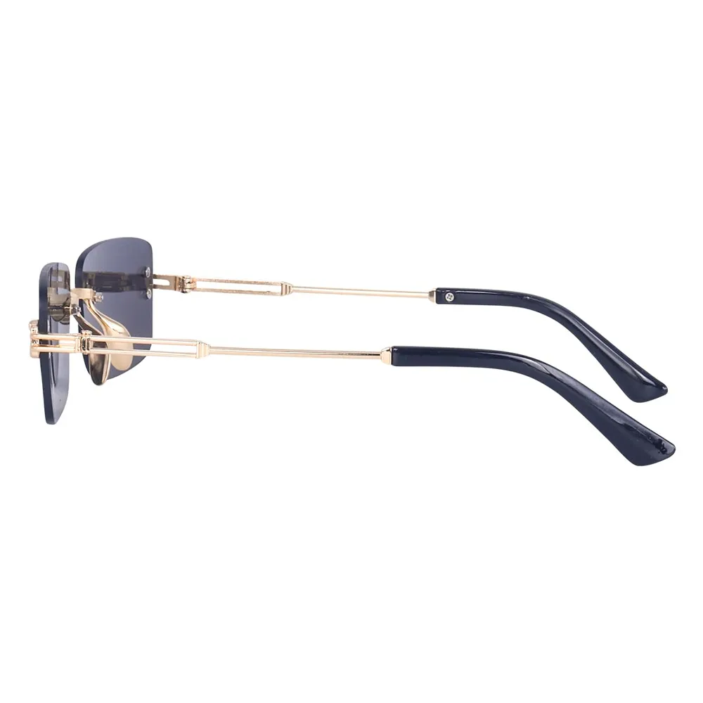 Dervin UV Protected Retro Rectangular Rimless Sunglasses for Men and Women
