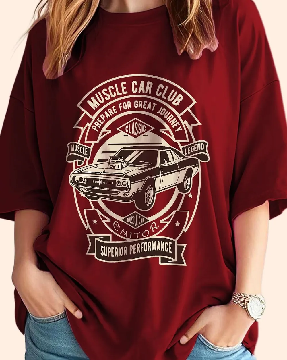 AUSK Oversized T-Shirt for Womens || Graphic Front Printed Loose fit Womens Tshirt