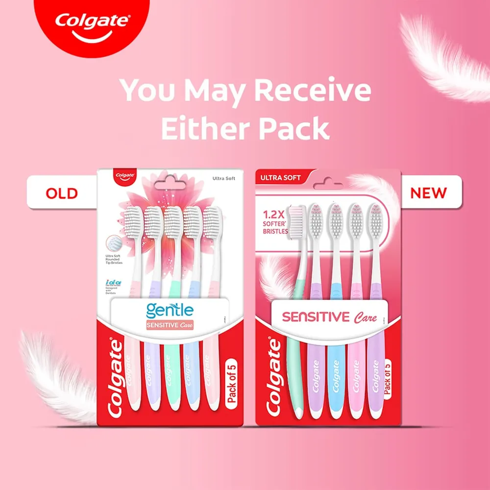 Colgate Sensitive Care Toothbrush Set of 5 | Ultra Soft for Sensitive Teeth