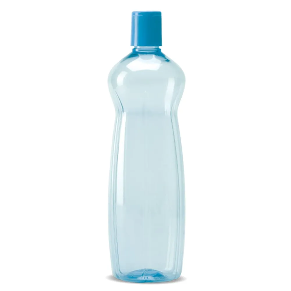 MILTON Pacific Pack of 6 Water Bottles, 1 Litre Each, Reusable Plastic Fridge Bottle Set, BPA Free and Leak Proof Bottles for Travel, Work, Blue