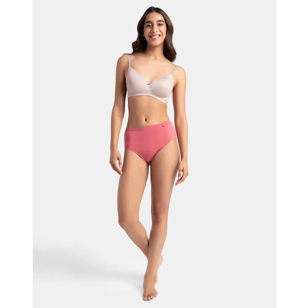 Jockey 1406 Women High Coverage Super Combed Cotton Hipster with Concealed Waistband and StayFresh Treatment_(Pack of 3, Colors & Prints May Vary)