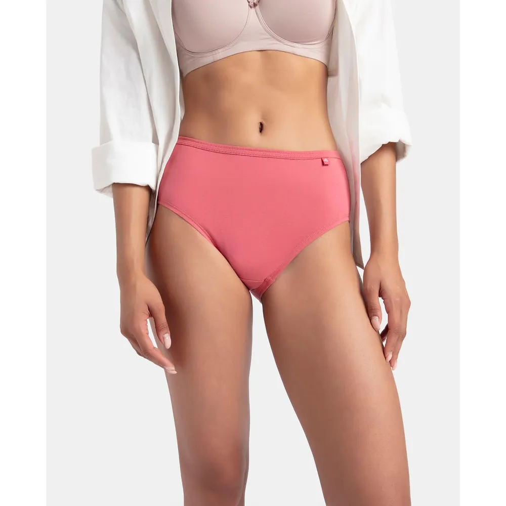 Jockey 1406 Women High Coverage Super Combed Cotton Hipster with Concealed Waistband and StayFresh Treatment_(Pack of 3, Colors & Prints May Vary)