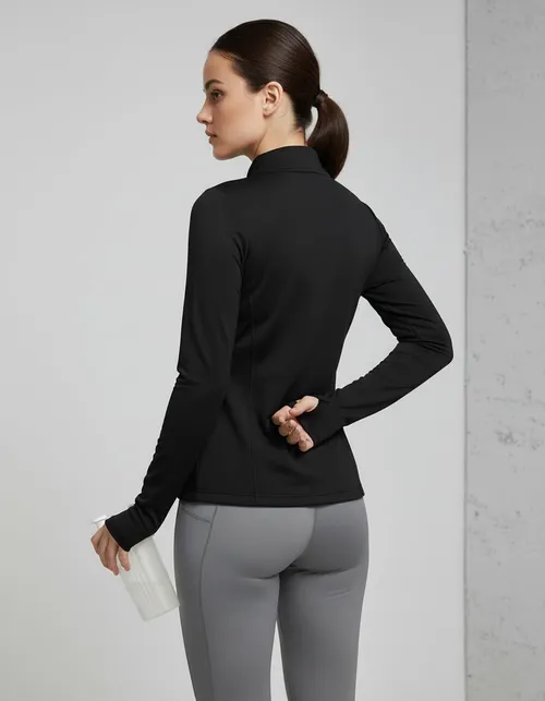 PUMP'D Women's Jacket | Slim Fit | Thumb Hole Open Sleeve | With zipper | Perfect for workout