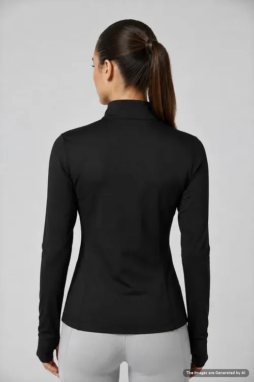 PUMP'D Women's Jacket | Slim Fit | Thumb Hole Open Sleeve | With zipper | Perfect for workout