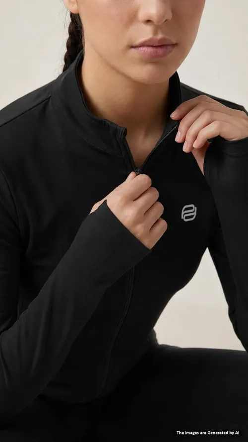 PUMP'D Women's Jacket | Slim Fit | Thumb Hole Open Sleeve | With zipper | Perfect for workout